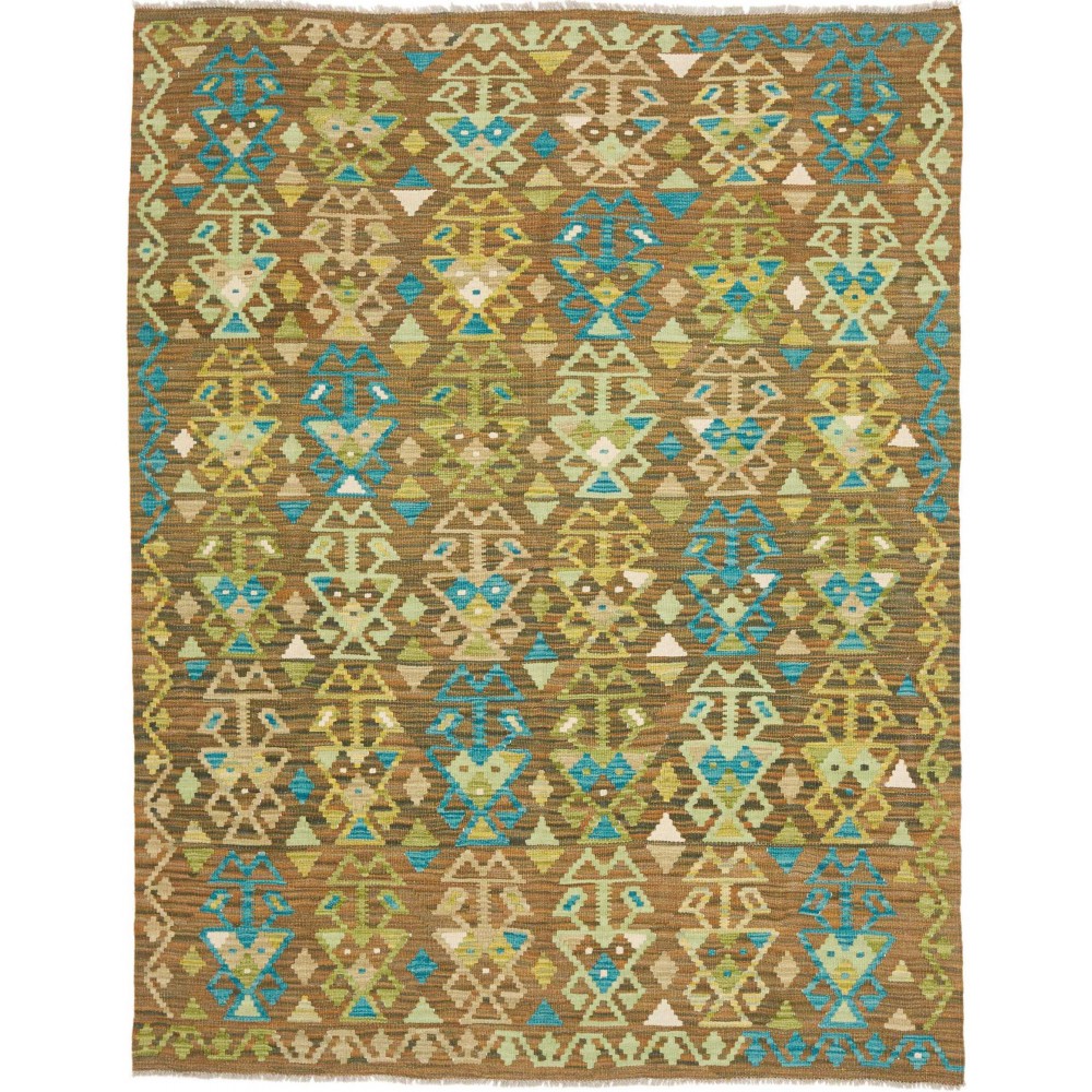 Tappeto Kilim Afghanistan bianco marrone 157x204