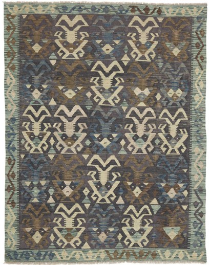 Tappeto Kilim Afghanistan azzurro marrone 160x207