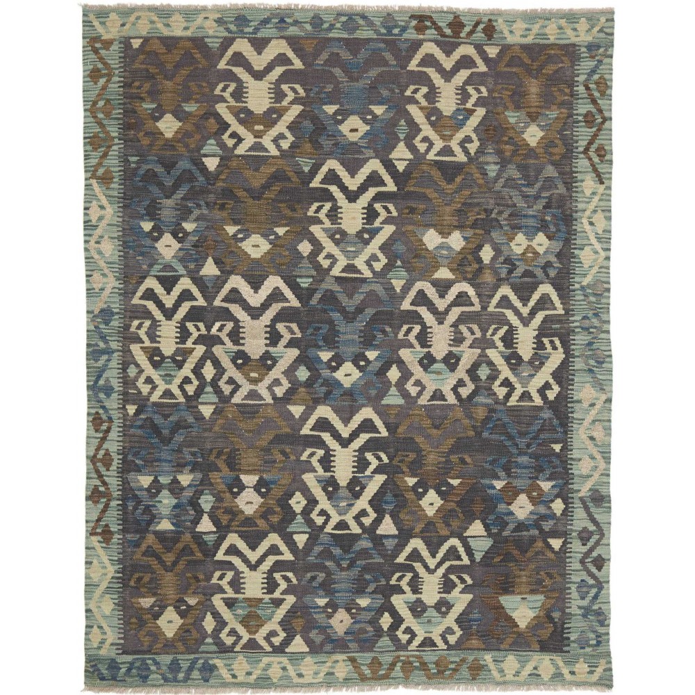 Tappeto Kilim Afghanistan azzurro marrone 160x207