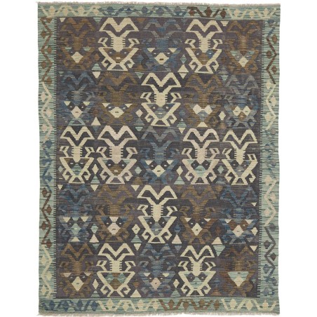 Tappeto Kilim Afghanistan azzurro marrone 160x207
