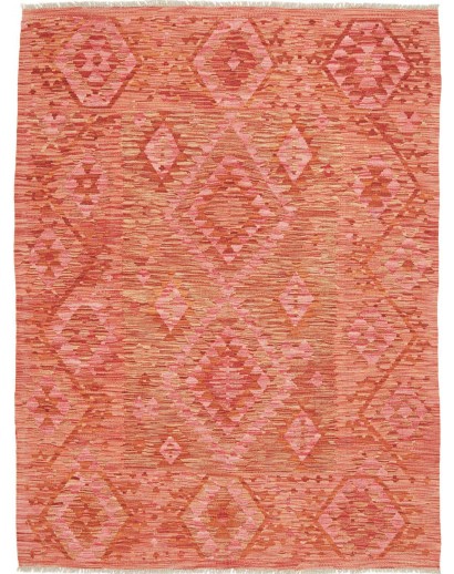 Tappeto Kilim Afghanistan arancione marrone 149x195