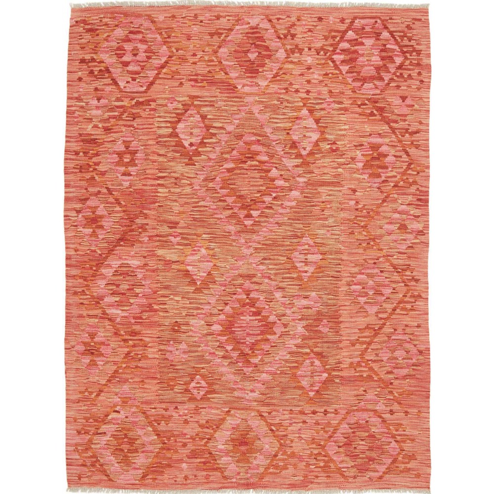 Tappeto Kilim Afghanistan arancione marrone 149x195