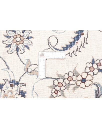 Tappeto Nain Kashmar Persia bianco grigio 200x307