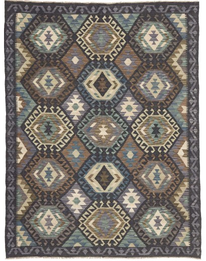 Tappeto Kilim Afghanistan azzurro grigio 154x203