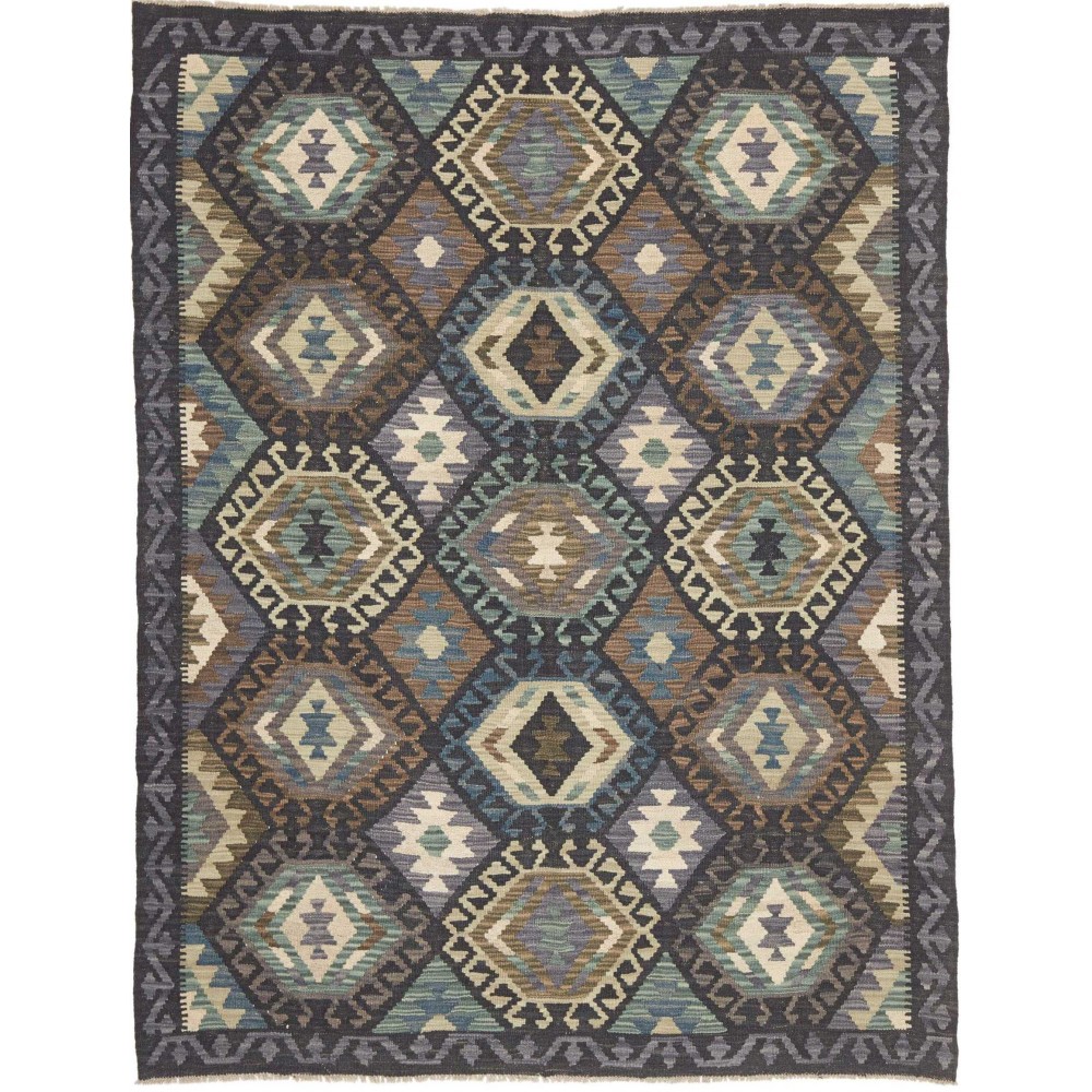 Tappeto Kilim Afghanistan azzurro grigio 154x203