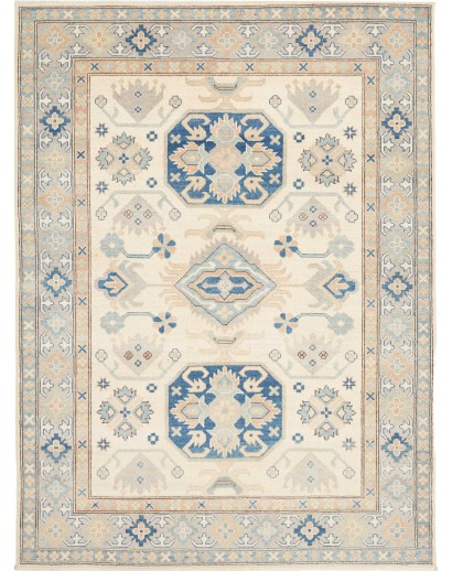 Tappeto Kazak Afghanistan bianco azzurro 150x208