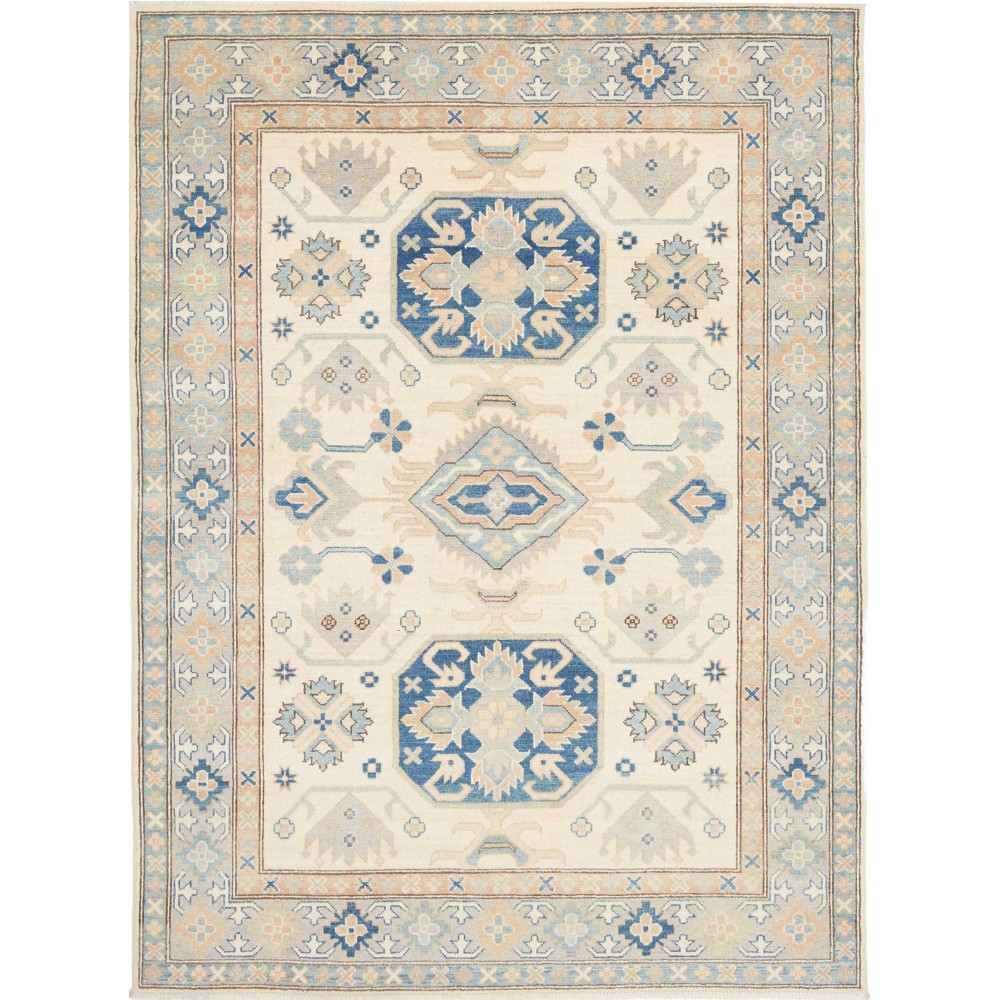 Tappeto Kazak Afghanistan bianco azzurro 150x208