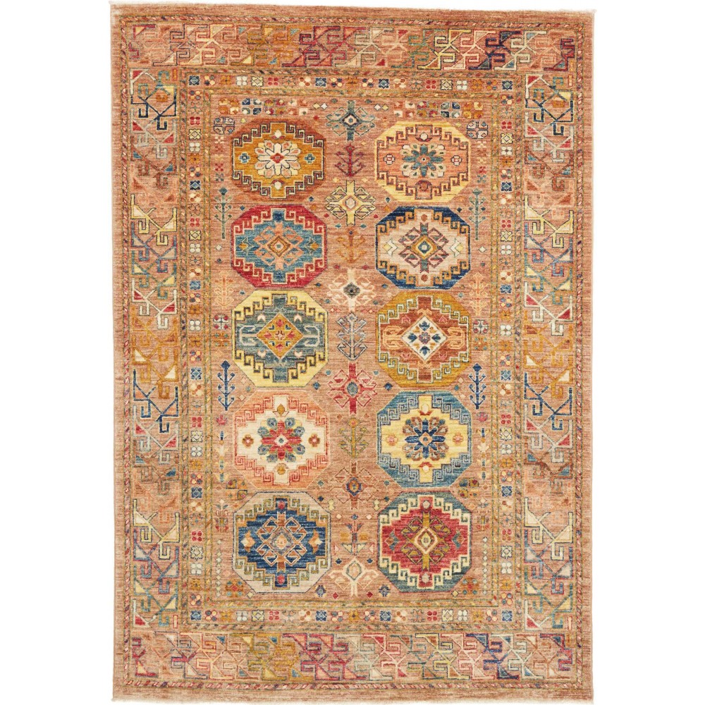 Tappeto Tribal Pakistan marrone giallo 146x210