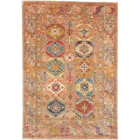 Tappeto Tribal Pakistan marrone giallo 146x210