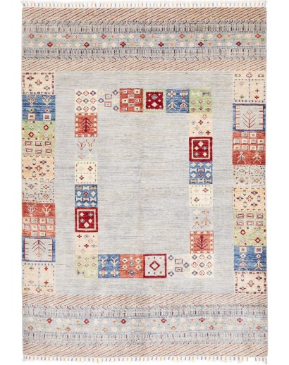 Tappeto Siva Pakistan bianco grigio 170x238