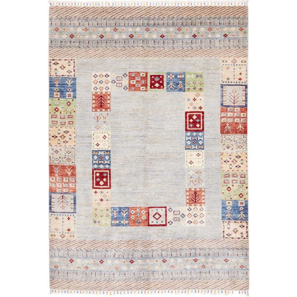 Tappeto Siva Pakistan bianco grigio 170x238