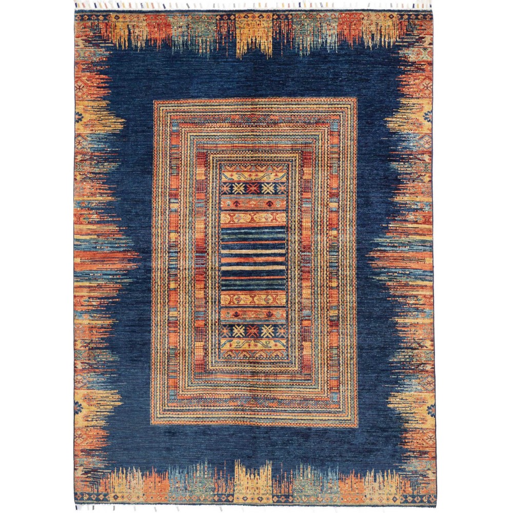 Tappeto Siva Pakistan grigio arancione 170x235