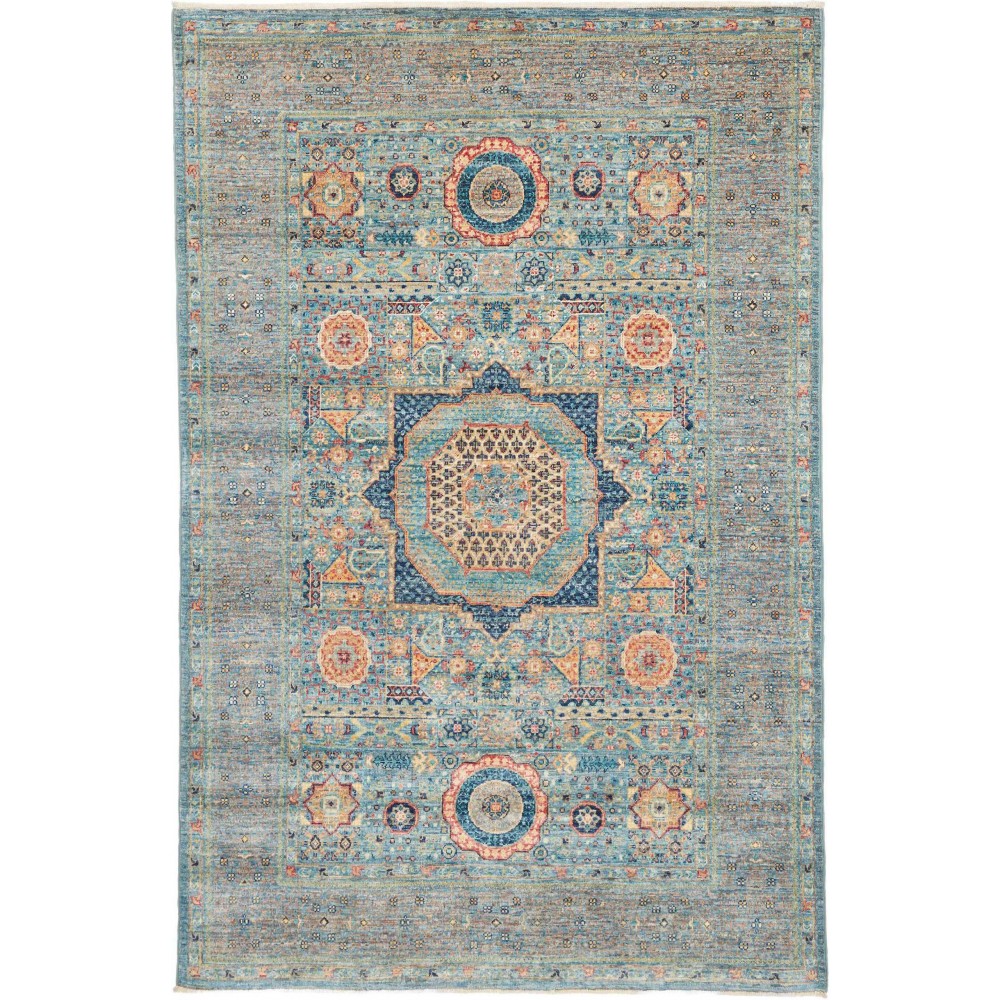 Tappeto Mamlouk Pakistan azzurro marrone 124x190