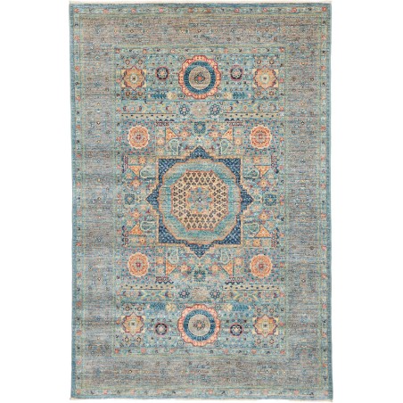 Tappeto Mamlouk Pakistan azzurro marrone 124x190