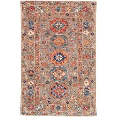 Tappeto Kazak Fine Pakistan marrone grigio 123x190