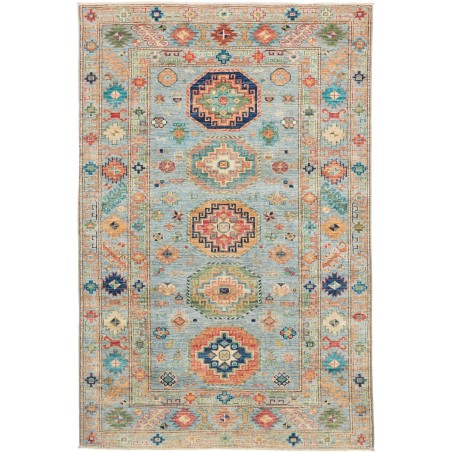 Tappeto Kazak Fine Pakistan azzurro beige 126x192