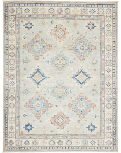 Tappeto Kazak Afghanistan bianco grigio 153x203