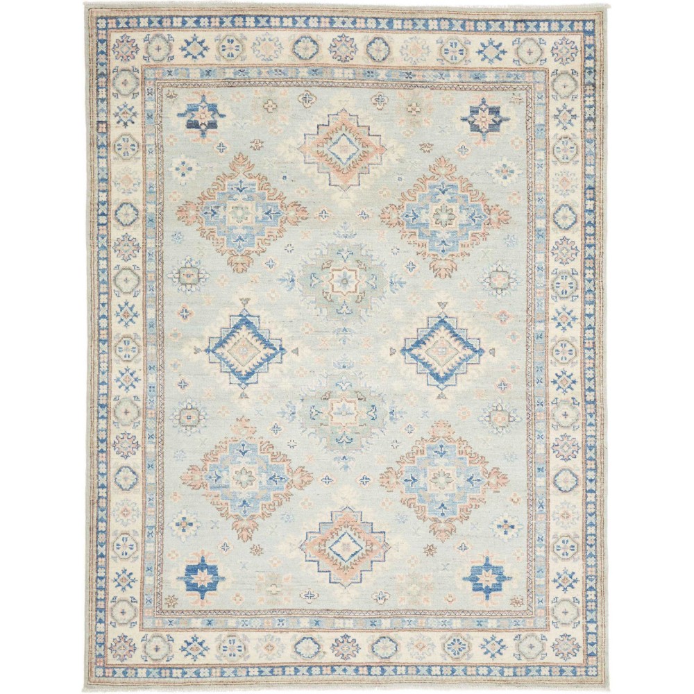 Tappeto Kazak Afghanistan bianco grigio 153x203