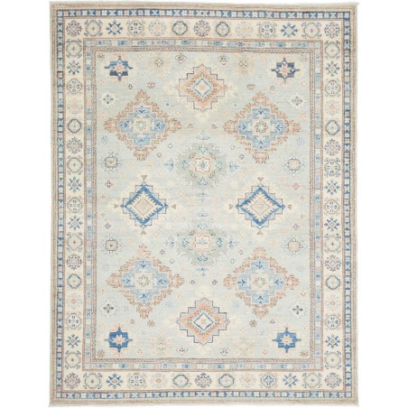 Tappeto Kazak Afghanistan bianco grigio 153x203
