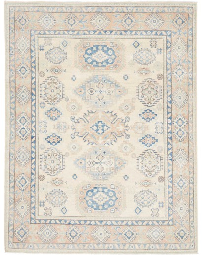 Tappeto Kazak Afghanistan bianco azzurro 150x198