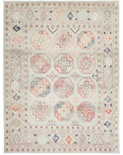 Tappeto Kazak Afghanistan bianco azzurro 155x204