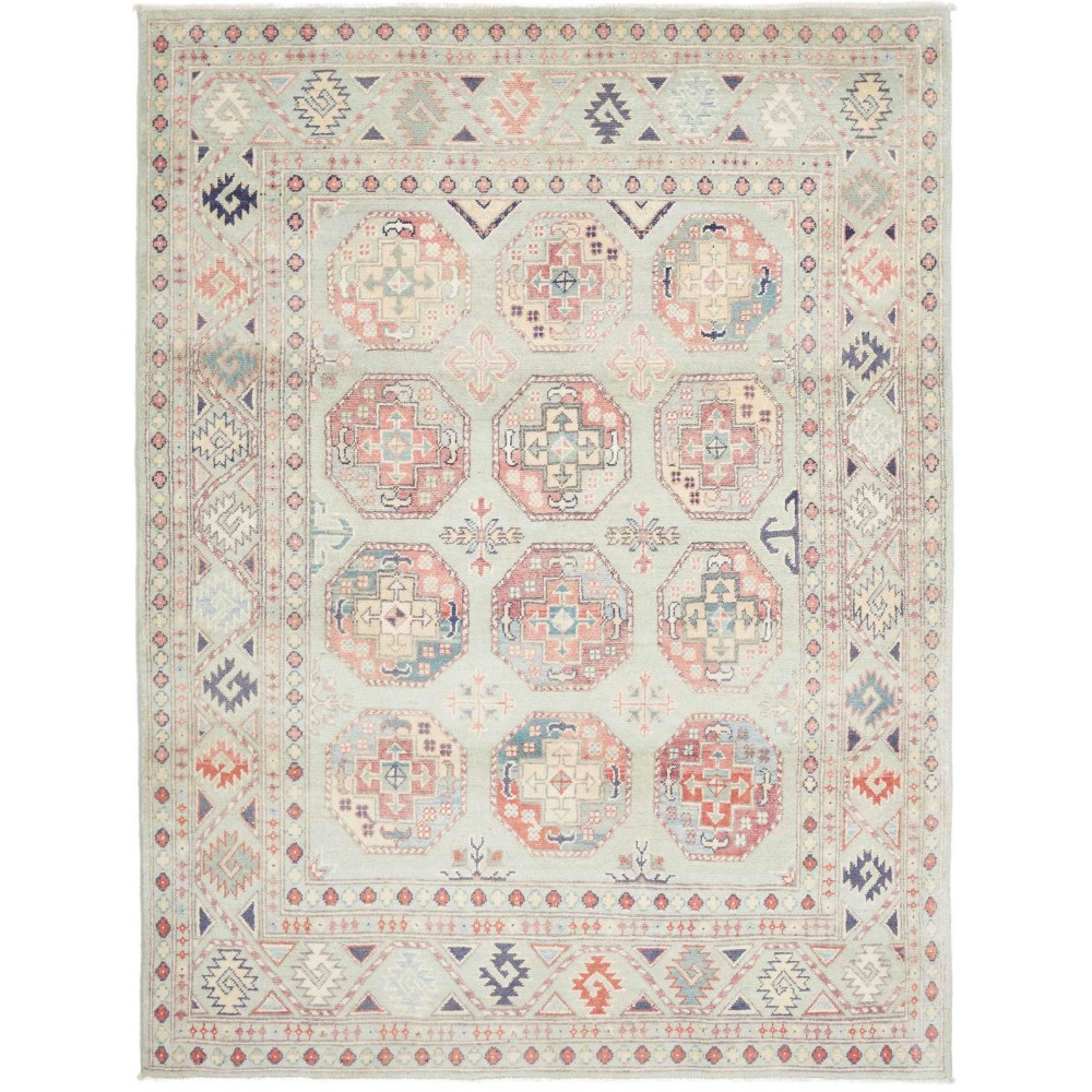 Tappeto Kazak Afghanistan bianco azzurro 155x204