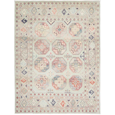Tappeto Kazak Afghanistan bianco azzurro 155x204