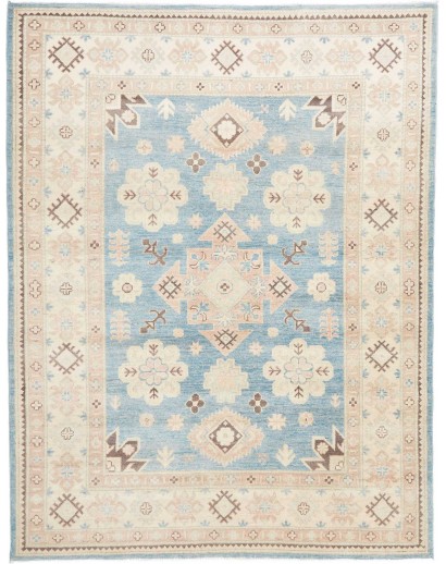 Tappeto Kazak Afghanistan bianco azzurro 158x205
