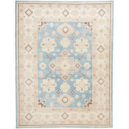 Tappeto Kazak Afghanistan bianco azzurro 158x205