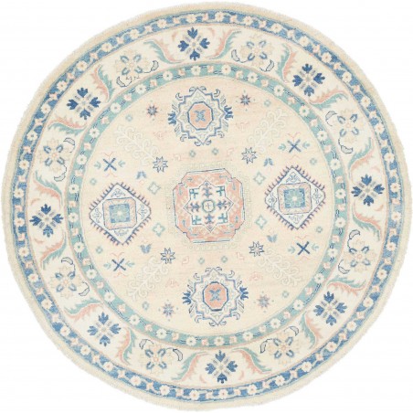 Tappeto Kazak Afghanistan bianco azzurro 150x149