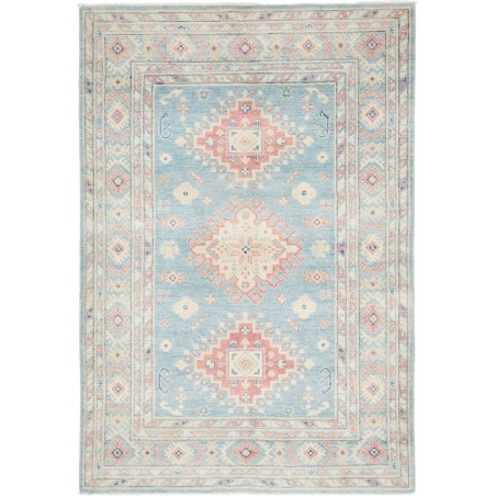 Tappeto Kazak Afghanistan bianco grigio 126x181