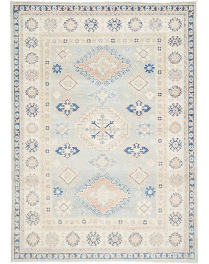 Tappeto Kazak Afghanistan bianco grigio 129x179