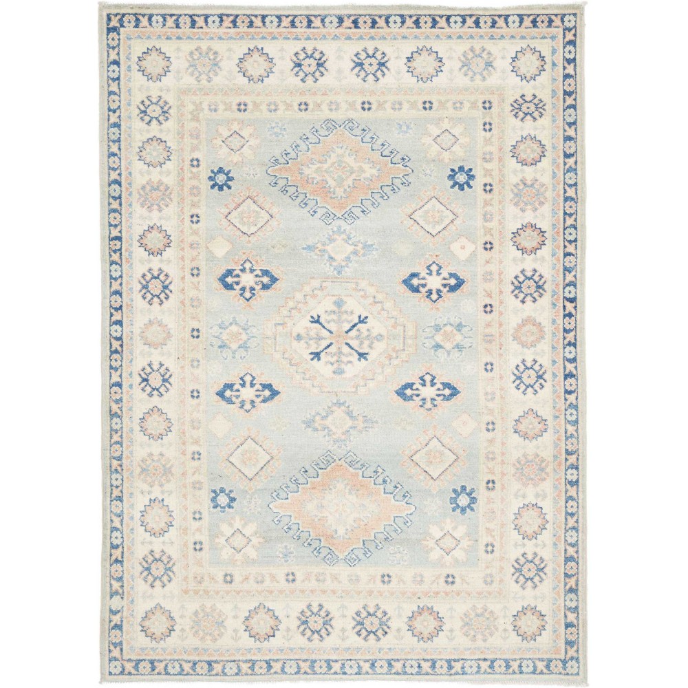 Tappeto Kazak Afghanistan bianco grigio 129x179