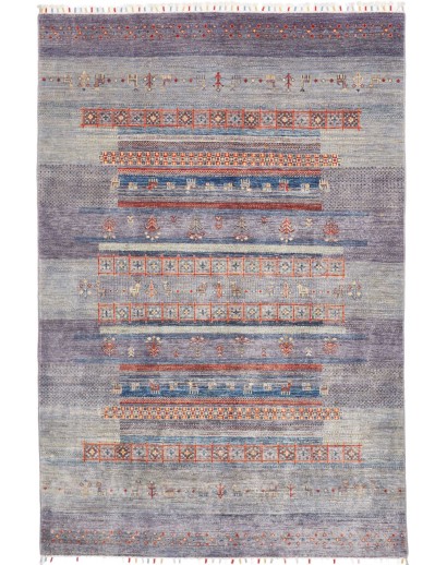Tappeto Siva Pakistan azzurro grigio 167x248