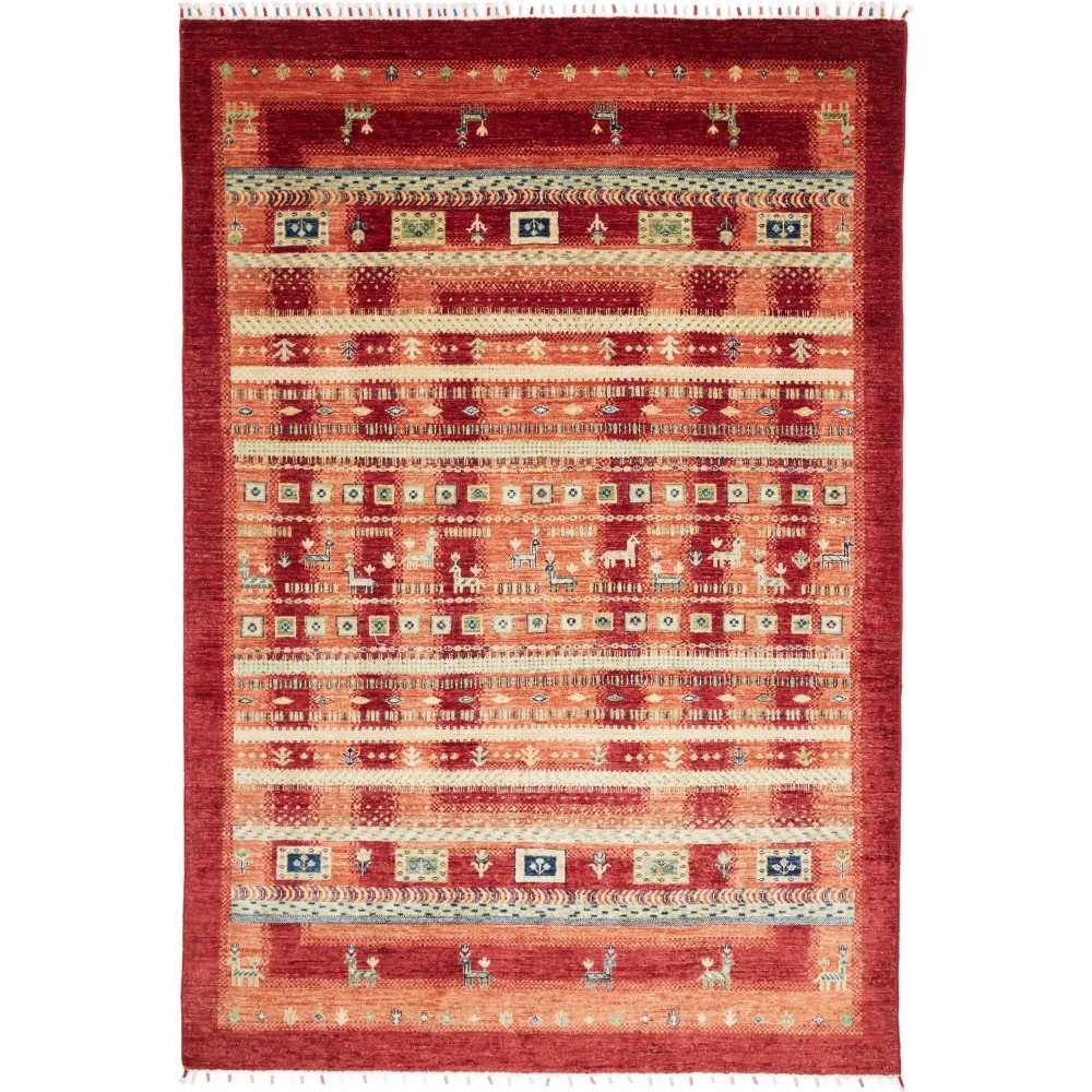 Tappeto Siva Pakistan marrone arancione 170x251