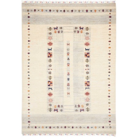 Tappeto Siva Pakistan bianco azzurro 172x241