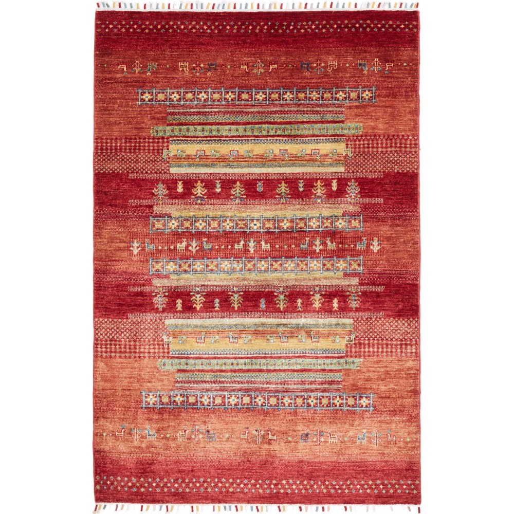 Tappeto Siva Pakistan marrone arancione 124x186