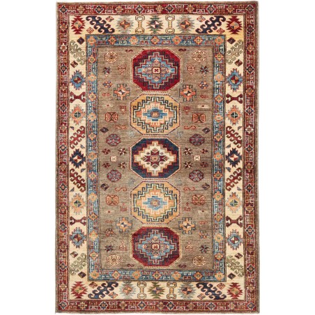 Tappeto Kazak Fine Pakistan marrone grigio 122x190
