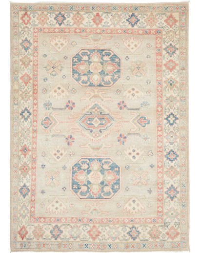 Tappeto Kazak Afghanistan bianco azzurro 154x213