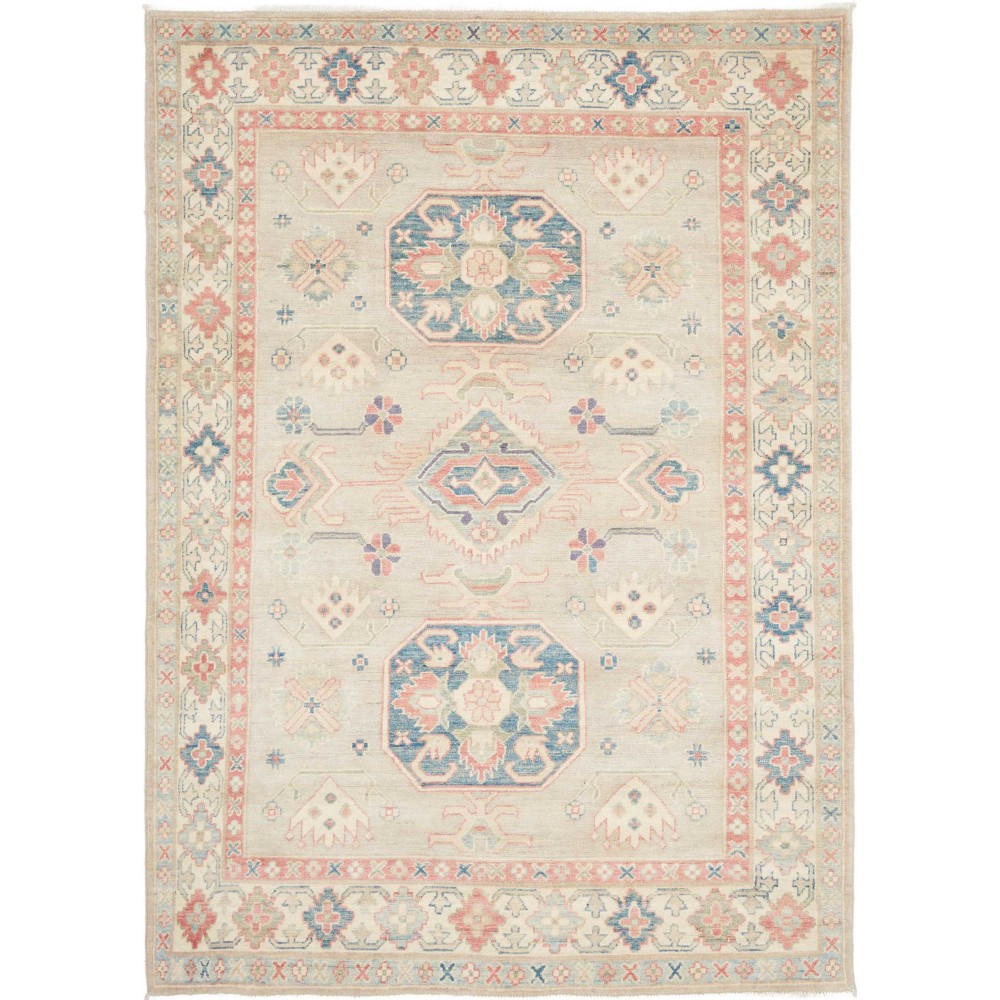 Tappeto Kazak Afghanistan bianco azzurro 154x213