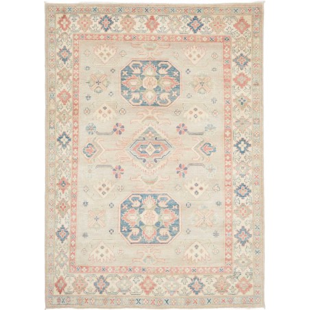 Tappeto Kazak Afghanistan bianco azzurro 154x213