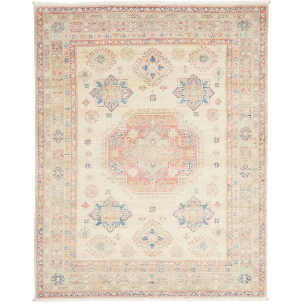 Tappeto Kazak Afghanistan bianco giallo 153x192