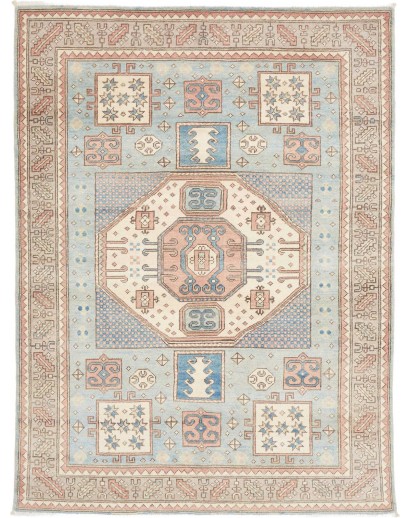 Tappeto Kazak Afghanistan beige azzurro 145x196