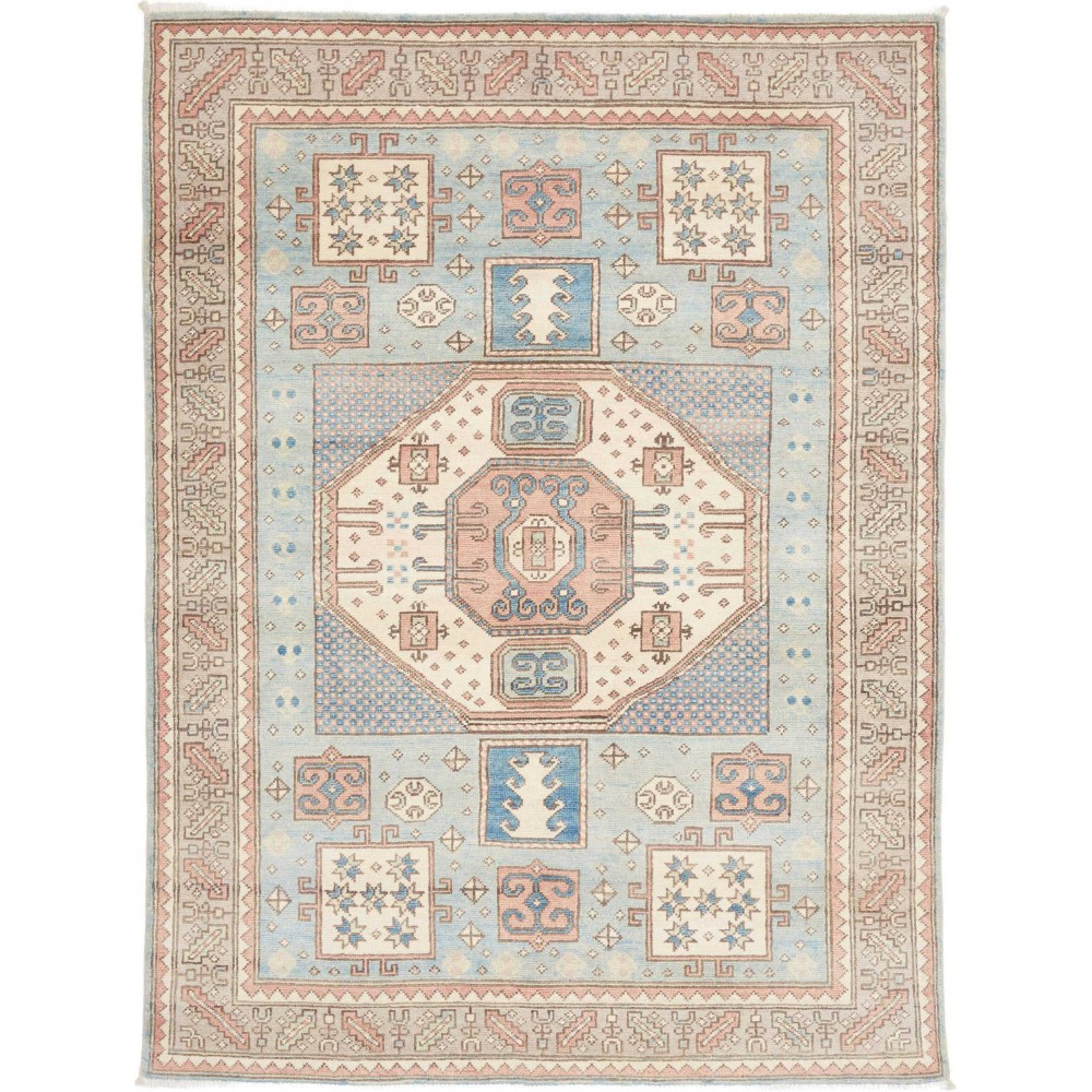 Tappeto Kazak Afghanistan beige azzurro 145x196