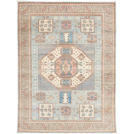 Tappeto Kazak Afghanistan beige azzurro 145x196