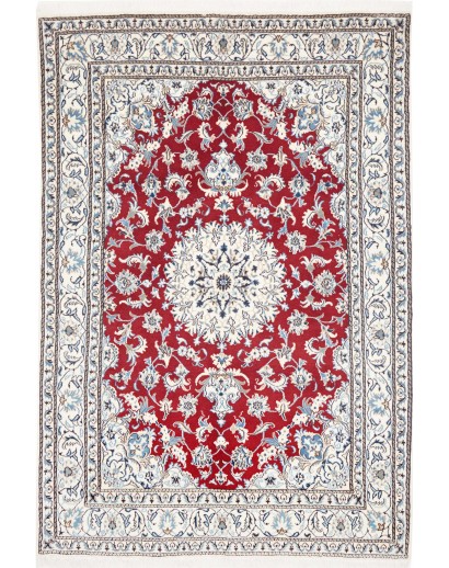 Tappeto Nain Kashmar Persia bianco marrone 167x240