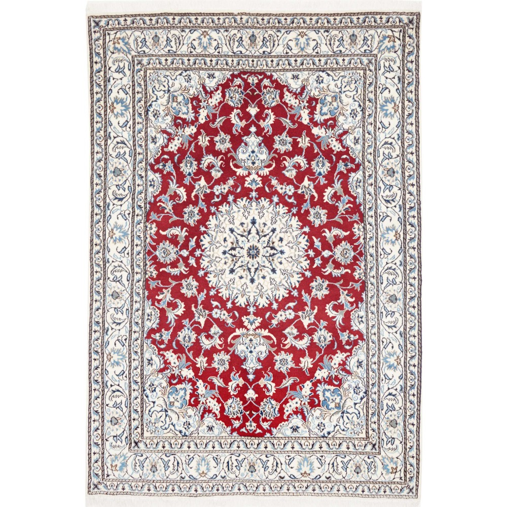 Tappeto Nain Kashmar Persia bianco marrone 167x240