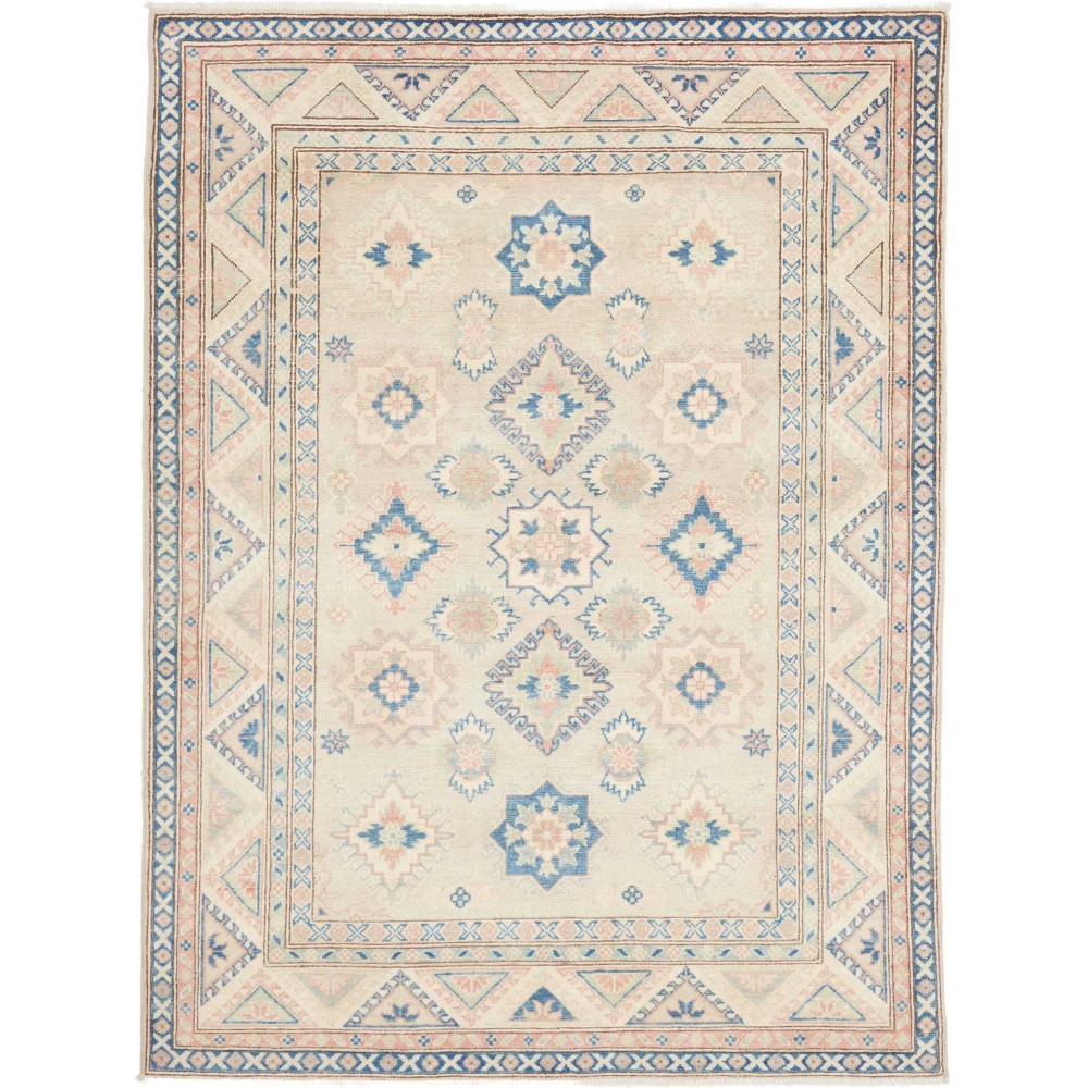 Tappeto Kazak Afghanistan bianco grigio 154x204