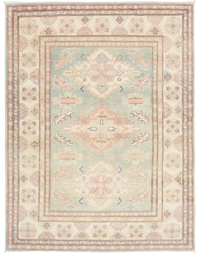 Tappeto Kazak Afghanistan bianco giallo 149x195