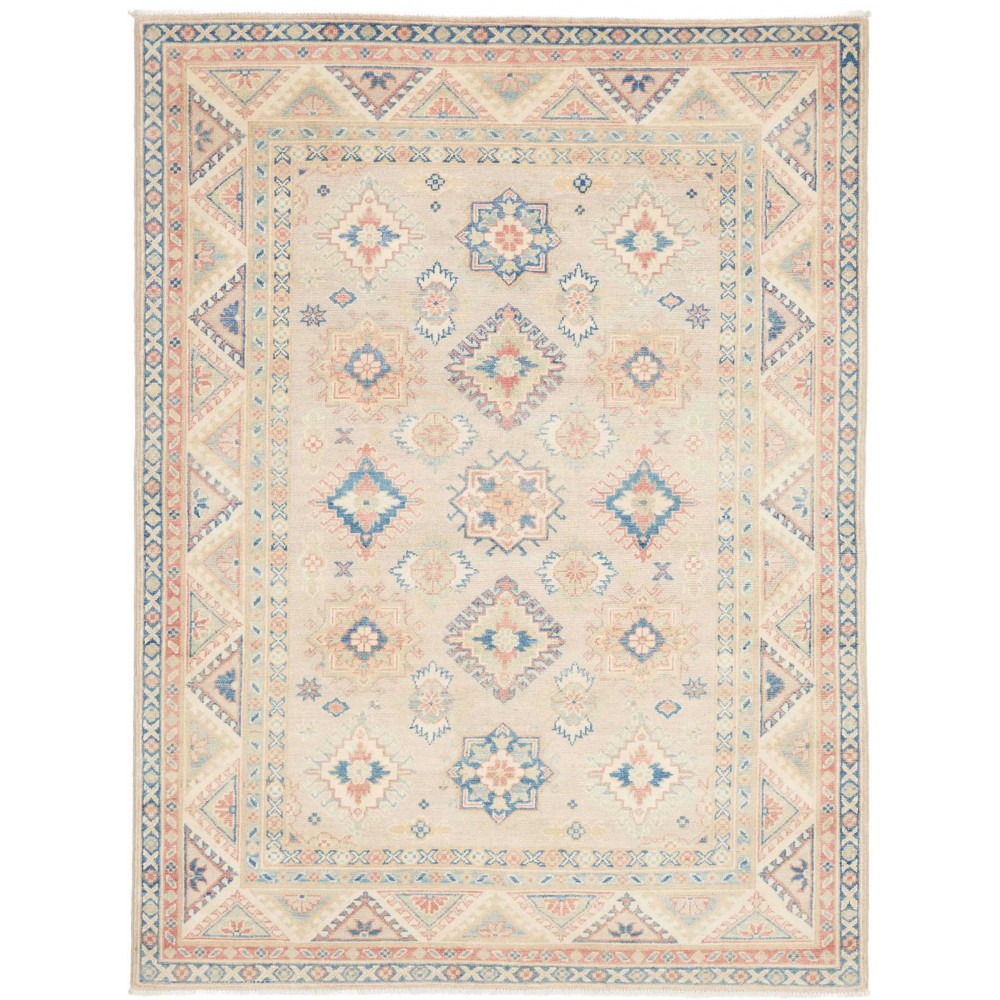 Tappeto Kazak Afghanistan bianco grigio 152x203